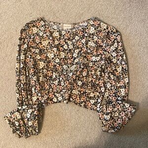 Altar’s State Floral tie crop top Size US S